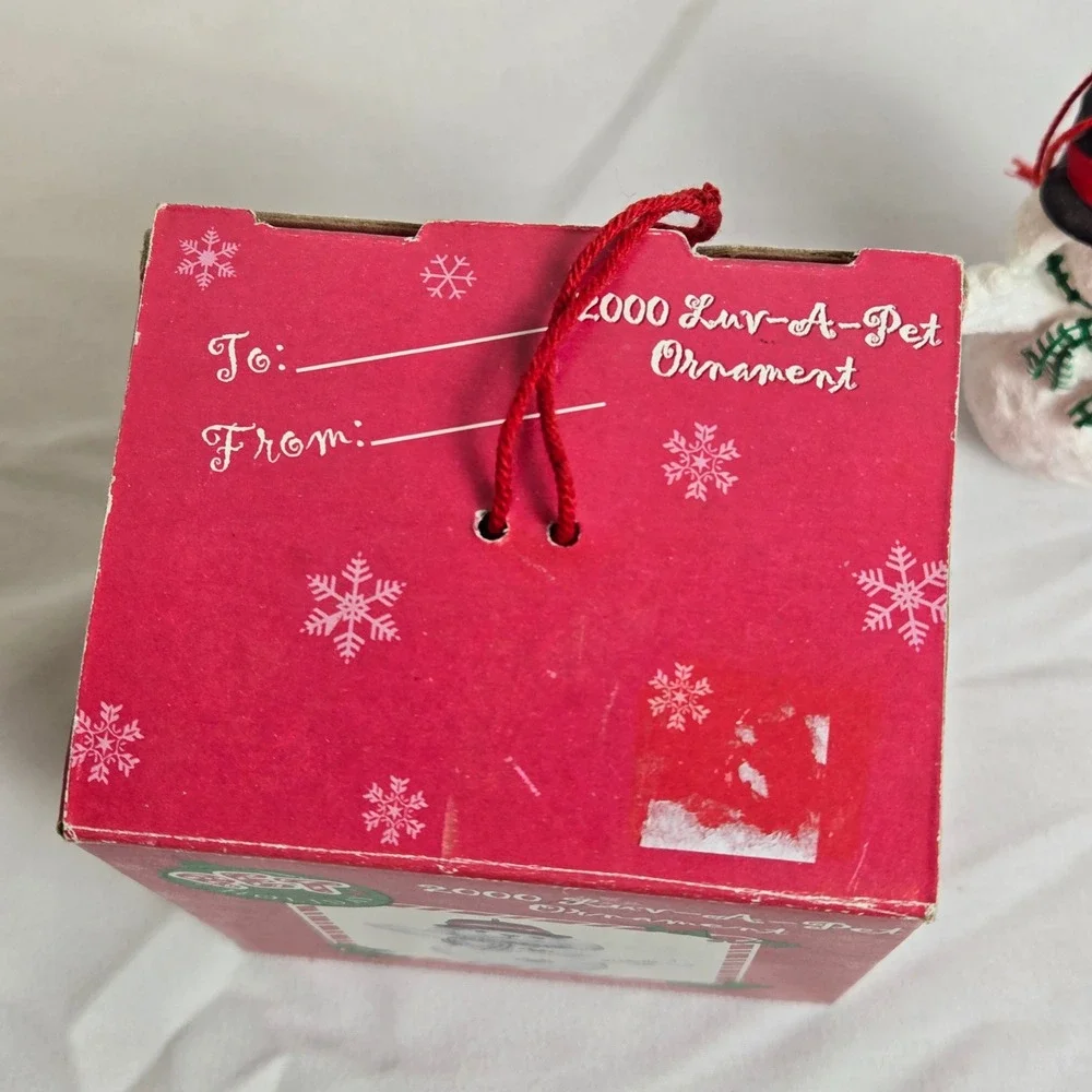 Pet Holiday Luv-A-Pet 2000 Snow Puppy Dog Christmas Ornament‎ & Box Vintage Y2K